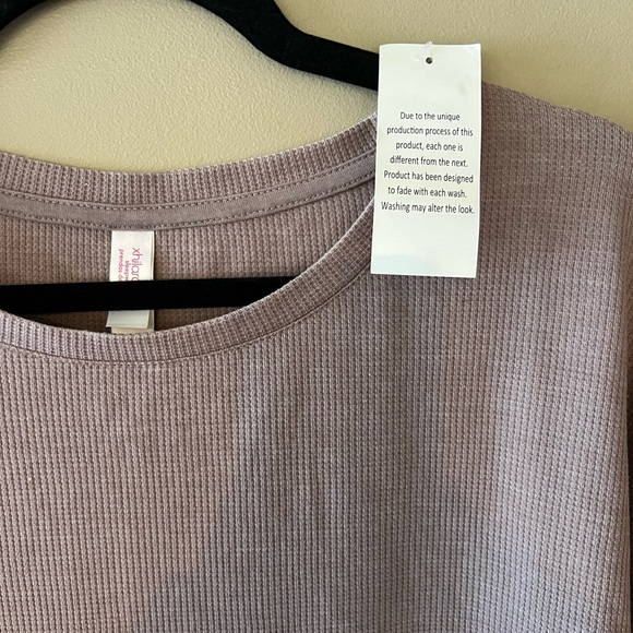 NWT Xhilaration Mauve-Taupe Waffle Knit Top with Bell Sleeve - Picture 3 of 12